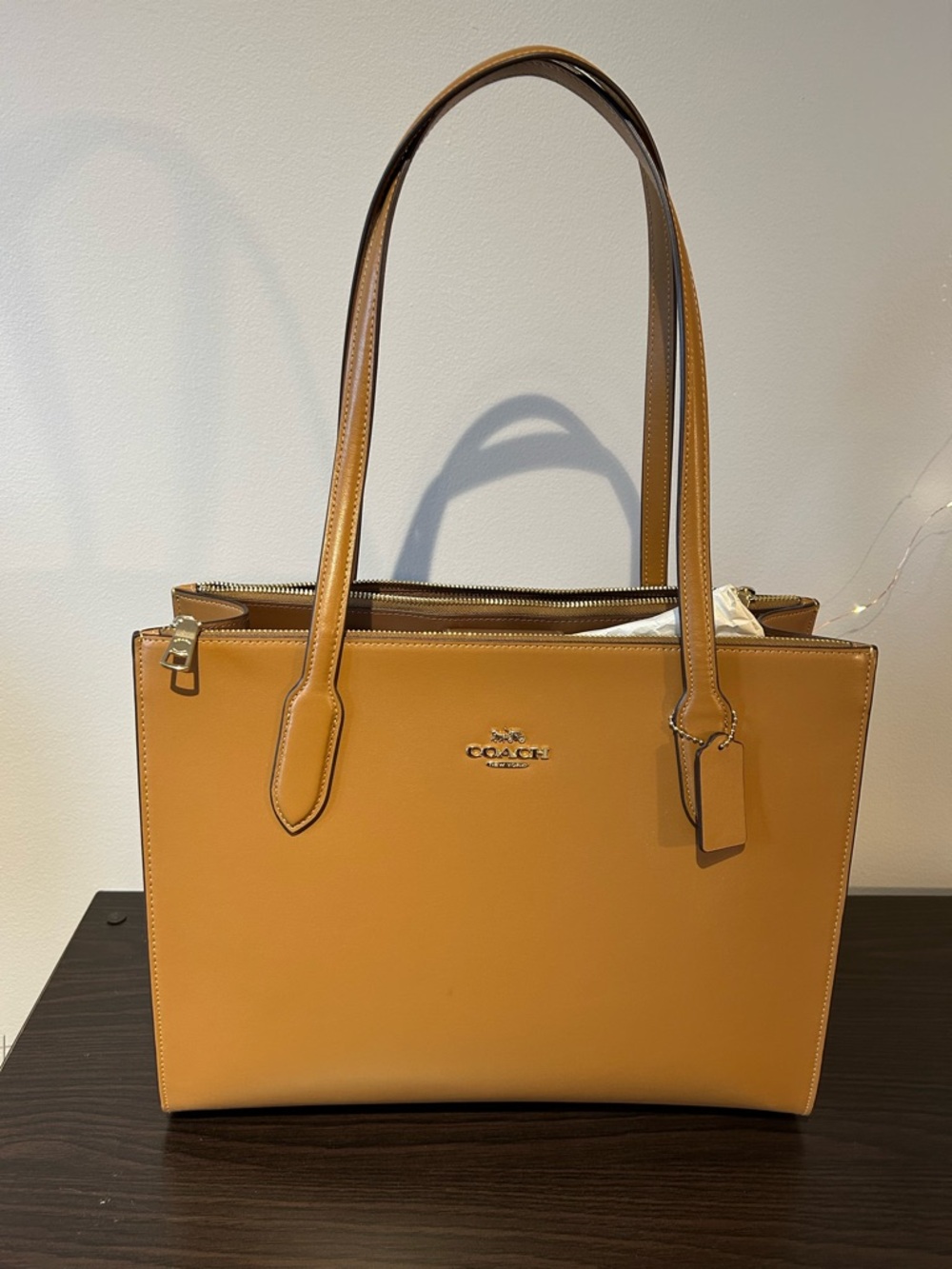 Coach Structured Tote in Tan/Caramel